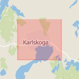 Karta som med röd fyrkant ramar in Kristinehamn, Karlskoga, Örebro län