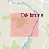 Karta som med röd fyrkant ramar in Södermanland, Flen, Nyfors, Eskilstuna, Vagnhärad, Trosa, Brandkärr, Nyköping, Södermanlands län