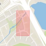 Karta som med röd fyrkant ramar in Rosenbergsgatan, Solna, Stockholms län