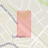 Karta som med röd fyrkant ramar in Tensta, Spånga Station, Stockholm, Stockholms län