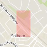 Karta som med röd fyrkant ramar in Spånga Station, Kungsängen, Spånga, Stockholms län