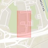 Karta som med röd fyrkant ramar in Sydvärnsgatan, Karlstad, Värmlands län