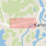 Karta som med röd fyrkant ramar in Hagalundsvägen, Karlstad, Värmlands län