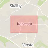 Karta som med röd fyrkant ramar in Kälvesta, Stockholm, Stockholms län