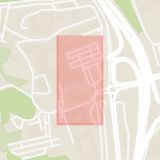 Karta som med röd fyrkant ramar in Trafikplats Danderyds Sjukhus, Danderyd, Stockholms län