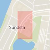 Karta som med röd fyrkant ramar in Sundsta, Karlstad, Värmlands län