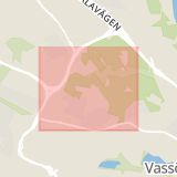Karta som med röd fyrkant ramar in Ursvik, Sundbyberg, Stockholms län