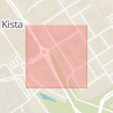 Karta som med röd fyrkant ramar in Kista, Färögatan, Stockholm, Stockholms län