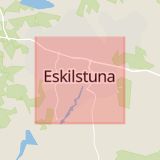 Karta som med röd fyrkant ramar in Nygatan, Eskilstuna, Brunnsbacken, Stockholm, Norrköping, Nyköping, Kungsladugården, Strångsjö, Södermanlands län