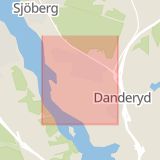 Karta som med röd fyrkant ramar in Edsviksvägen, Danderyd, Stockholms län