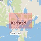 Karta som med röd fyrkant ramar in Värmland, Sunne, Rottneros, Karlstad, Värmlands län