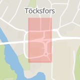Karta som med röd fyrkant ramar in Töcksfors, Årjängs Kommun, Årjäng, Värmlands län