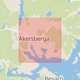 Karta som med röd fyrkant ramar in Åkersberga, Båthamn, Österåker, Stockholms län