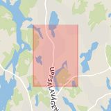 Karta som med röd fyrkant ramar in Trafikplats Glädjen, Upplands Väsby, Stockholms län