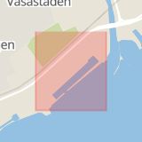 Karta som med röd fyrkant ramar in Lögarängsvägen, Västerås, Västmanlands län