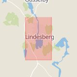 Karta som med röd fyrkant ramar in Lindesbergs Kommun, Lindesberg, Örebro län