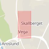 Karta som med röd fyrkant ramar in Vega, Västerås, Västmanlands län