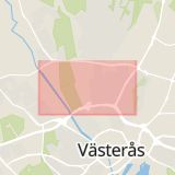 Karta som med röd fyrkant ramar in Vega, Bäckby, Västerås, Västmanlands län