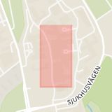 Karta som med röd fyrkant ramar in Akademiska Sjukhuset, Uppsala, Heby, Uppsala län