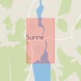 Karta som med röd fyrkant ramar in Åmberg, Sunne, Värmlands län