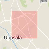 Karta som med röd fyrkant ramar in Vaksalagatan, Uppsala, Uppsala län