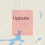 Karta som med röd fyrkant ramar in Uppsala, Falun, Uppsala län