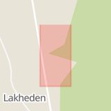 Karta som med röd fyrkant ramar in Lakheden, Hagfors, Värmlands län