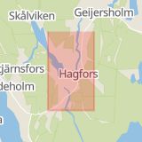 Karta som med röd fyrkant ramar in Hagfors Kommun, Hagfors, Värmlands län
