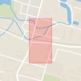 Karta som med röd fyrkant ramar in Kungsgatan, Malmgatan, Avesta Centrum, Avesta, Dalarnas län