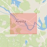 Karta som med röd fyrkant ramar in Avesta, Krylbo, Dalarnas län