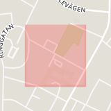 Karta som med röd fyrkant ramar in Bergsgatan, Tierp, Uppsala län