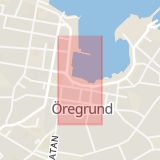 Karta som med röd fyrkant ramar in Alunda, Gimo, Öregrund, Hargshamn, Österbybruk, Turistbyrån, Östhammar, Uppsala län