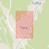 Karta som med röd fyrkant ramar in Tierps Kommun, Söderfors, Tolfta, Skärplinge, Tierp, Uppsala län