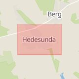 Karta som med röd fyrkant ramar in Hedesunda, Gävle, Gävleborgs län
