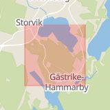 Karta som med röd fyrkant ramar in Hammarbyvägen, Storvik, Sandviken, Gävleborgs län