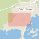 Karta som med röd fyrkant ramar in Sätragatan, Sandviken, Gävleborgs län