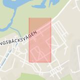 Karta som med röd fyrkant ramar in Andersberg, Vinddraget, Kungsbäcksvägen, Högskolan, Lokförargatan, Sätra, Gävle, Gävleborgs län