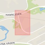 Karta som med röd fyrkant ramar in Skånbergsleden, Gävle, Gävleborgs län
