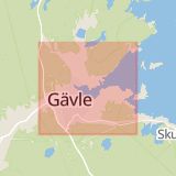 Karta som med röd fyrkant ramar in Axmartavlan, Gävle, Gävleborgs län