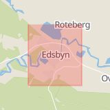 Karta som med röd fyrkant ramar in Edsbyn, Ovanåker, Gävleborgs län