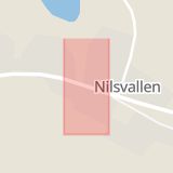 Karta som med röd fyrkant ramar in Sveg, Nilsvallen, Härjedalen, Jämtlands län