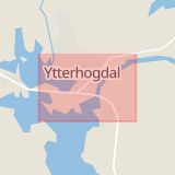 Karta som med röd fyrkant ramar in Ytterhogdal, Österåsen, Östersund, Jämtlands län