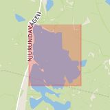 Karta som med röd fyrkant ramar in Armsjön, Sundsvall, Västernorrlands län