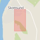 Karta som med röd fyrkant ramar in Golfvägen, Essvik, Sundsvall, Västernorrlands län