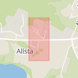 Karta som med röd fyrkant ramar in Sundsvall, Allsta Skola, Skönsberg, Bosvedjan, Västernorrlands län