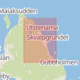 Karta som med röd fyrkant ramar in Boansvägen, Essvik, Sundsvall, Västernorrlands län