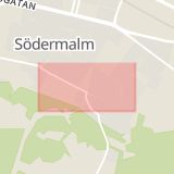 Karta som med röd fyrkant ramar in Södermalm, Gränsgatan, Sundsvall, Västernorrlands län