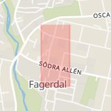 Karta som med röd fyrkant ramar in Östermalm, Sundsvall, Västernorrlands län