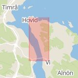 Karta som med röd fyrkant ramar in Västernorrland, Backgatan, Örnsköldsvik, Alnövägen, Sundsvall, Skönsberg, Hagavägen, Vintergatan, Granloholmsvägen, Västernorrlands län