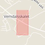 Karta som med röd fyrkant ramar in Vemdalsskalet, Härjedalens Kommun, Härjedalen, Jämtlands län